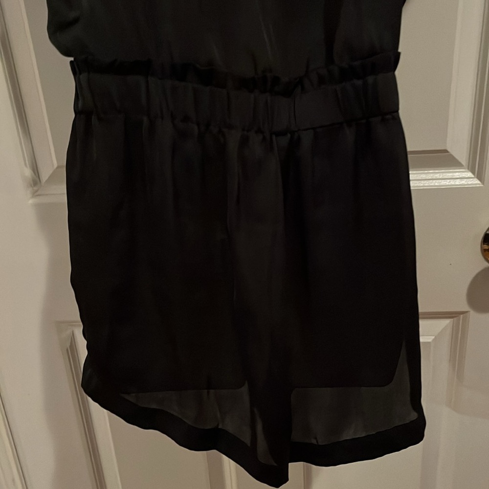 French Connection UK size 8 black dressy romper front zip V- neck - Picture 10 of 14